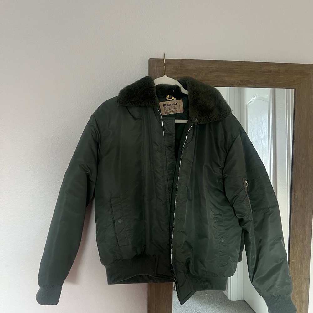 Vintage Green Bomber Jacket